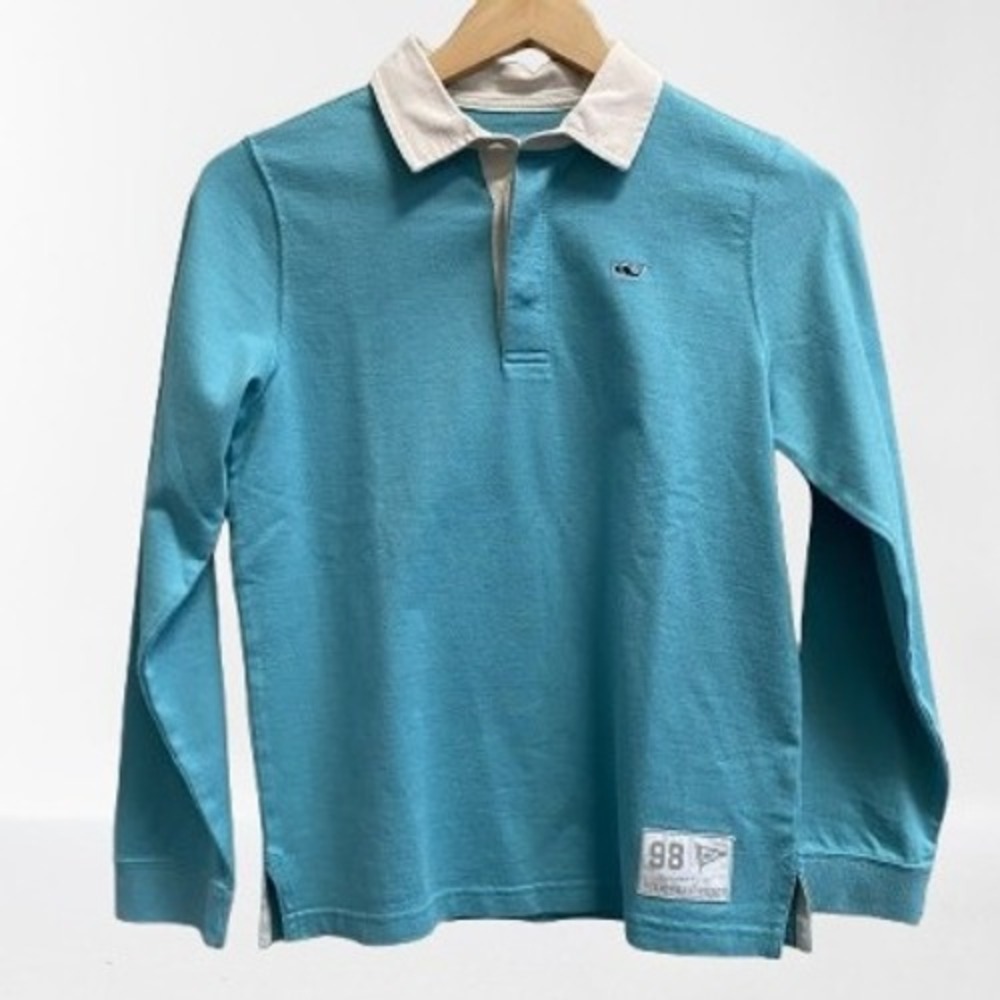 NEW Vineyard‎ Vines Youth Boys Aqua Polo Shirt Size 12-14 Medium